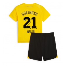 Borussia Dortmund Donyell Malen #21 Hjemmedraktsett Barn 2023-24 Kortermet (+ korte bukser)